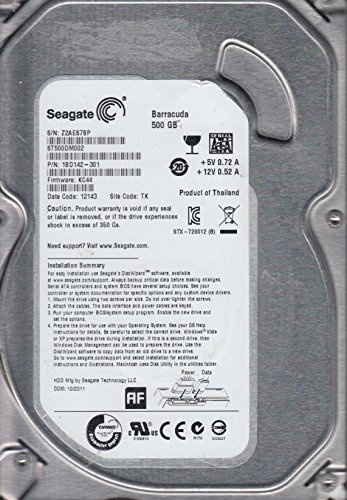 ST500DM002, Z2 A, TK, PN 1bd142 – 301, FW kc44, Seagate 500 GB SATA 3.5 Hard Drive