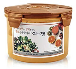 E-Jen Kimchi - Récipient rond de qualité supérieure pour choucroute - Fermentation probiotique avec couvercle intérieur sous vide - 1,5 l