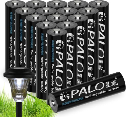 CITYORK 16 Stück 300mAh Wiederaufladbare AAA Batterien, 1,2V NI-MH Aufladbare Akku AAA für Garten Solar Licht Lampe, Solar Wegeleuchten (Aussehen kann variieren)