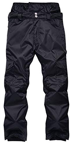 Dawwoti Herren-ski-Hose mit Reißverschluss, Winddicht Wasserdicht Dick Ski-Outfit Füllung Baumwolle Schneehose für Männer Fischen Thermische Dauerhafte Ski Schneehose Snowboarden