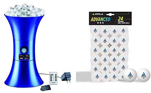 JOOLA Robot da ping pong TT-BUDDY V300 & Palline da ping pong 3 stelle Training Advanced 40 mm diametro Premium Palle da ping pong bianco 24 pezzi