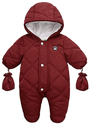 Divinus Småbarn baby flickor pojkar dragkedja down jacka sparkdräkt med handskar vinter snödräkt jacka jumpsuit kläder