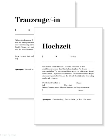 Frank Paperman | 2x Urkunde Trauzeuge + 1x Ehepaar | 3er Set | Definition Design | Karte Hochzeit | Vordruck im DIN-A4-Format | orginelle Hochzeitsgeschenke | danke Trauzeuge | Hochzeit Überraschung