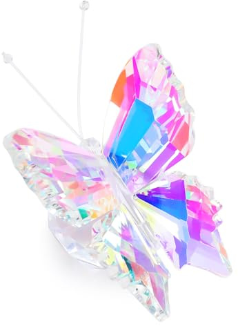 YWHL Schillernde Kristall-Schmetterling-Figur, Glas-Schmetterling, Geschenke für Frauen | Niedliche, bunte Schmetterlingsstatue, Tierornament, Sammlerstück, Dekoration für Büro, Tisch, Zuhause