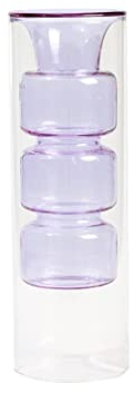 TONZN Kürbisvase, transparentes Glas, Blumenlilie, Hyazinthe, Blumenarrangement, Homestay-Desktop-Dekoration (Farbe: Gelb) (Lila)