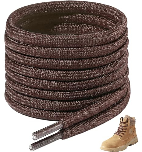 7STROBBS 2 Pares Cordones Redondos para Botas y Zapatos de Montaña，Resistentes cordones para Zapatos de Montaña y Trabajo