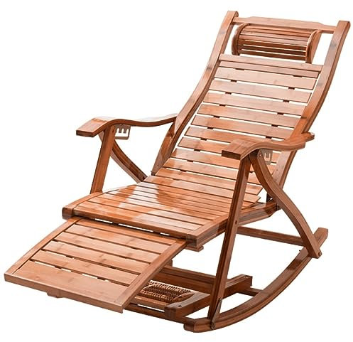 Liegestuhl Klappbar Sonnenliege Bambus-Liegestuhl Aus Holz, Zusammenklappbar, Mittagspause, Schwerelosigkeit, Relax-Nackenkissen Für Den Freizeitgarten Terrassenliege Klappbar Zero Gravity Stuhl ( Col