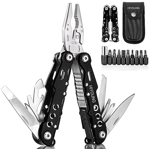 Multitools Edelstahl, 24-in-1 Faltbares Multifunktionszange, Multifunktionale Zange, Multiwekzeug, Multi-Tool mit Schneider, Flaschenöffner und Säge ideal für Camping, Reparieren