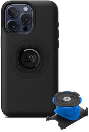 QUAD LOCK Vorbau/Lenker Handyhalterung Fahrrad Kit mit iPhone 15 Pro Max MAG Hülle