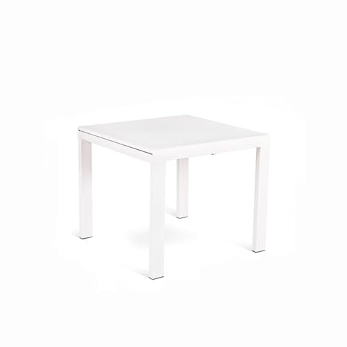 Mondo Viro Ausziehtisch Benny Tischplatte aus gehärtetem Glas, Gestell aus Metall, 6 Plätze, 164 x 90 cm, 76 h