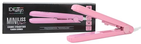 ID Italian Design - Mini piastra per capelli MiniLiss - Piastre in ceramica, tecnologia HairCare, doppia funzione lisciante e arricciatrice, temperatura massima 200°C e protezione contro il