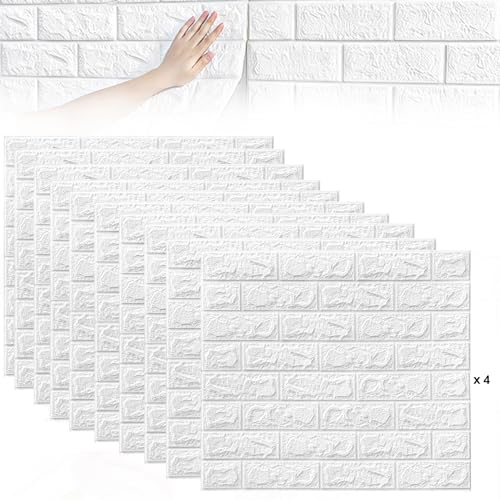 40 pezzi Pannelli da parete 3D, 38 x 35 cm Pannelli Adesivi per Pareti autoadesivi, impermeabili, in PVC, per decorare le pareti di soggiorno, camera da letto, cucina, bagno