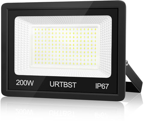 URTBST Foco LED Exterior 200W 20000LM IP67 Impermeable - Proyector 7000K Super Brillante Blanco Frío para Garaje, Gardín, Fábrica, Patio