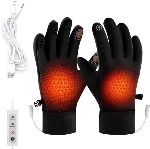 SKIKHN Beheizte Handschuhe, Handschuhe Mit Heizung, 5Handschuhe Heizung Stricken, WäRmende Handschuhe Einstellbare Temperatur Handschuhe, USB Beheizte Handschuhe FüR MäNner Und Frauen