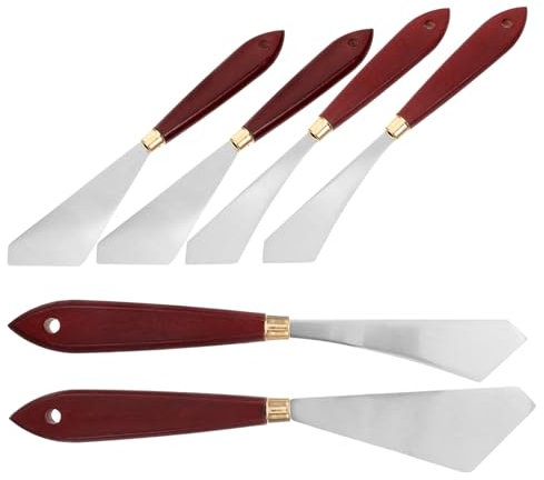 JEWEDECO 6piezas Herramientas Pintura Profesional Espátulas Artistas Raspador Colores