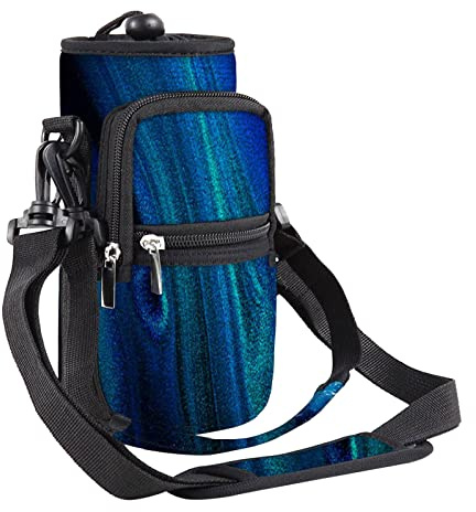 Mibbxea 32oz Wasserflasche Tragetasche,isolierte Männer Frauen Flaschenkühlerhülle mit Gurt,Umhänge-Slingtasche für Camping,Fitnessstudio,Läuft,Gehen,Radfahren,Wandern (Dunkelblaues,Treibsand)