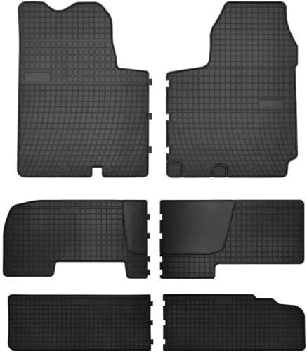 Wielganizator SolidPRO Gummimatten passend für Renault Trafic II (2001-2014) | Qualität: Premium - Genaue Passform, rutschfest 6-teilig Fußmatten- Schwarz