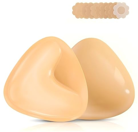 Klebe BH,Ultra Push up Pads,Klebe BH Push up,Doppelseitig Klebende Pushup Nippelcover,Sport-BH ohne Träger,2 IN 1Push up BH Wiederverwendbar & Waschbar Nippli Pads Sticky Bra Silikon Pads für A-D Cup