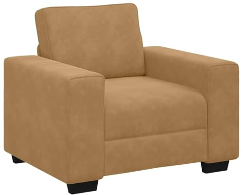 vidaXL Sessel Braun 100x77x82 cm Samt, Sofasessel, Fernsehsessel, Relaxsessel, Einzelsofa, Relaxsofa, Loungesessel, Wohnzimmer Sessel, Polstersofa