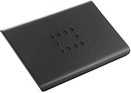 Pomme de douche à effet pluie rectangulaire de 27 x 18 cm avec augmentation de pression, buses anti-encrassement, facile à nettoyer, couverture complète des cascades – Expérience spa luxueuse