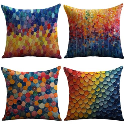 Cuscini Esterno Colorato Federe Cuscini Divano 70x70cm Cuscino Divano Acquerello Velluto Copricuscini Decorativi Doppia Faccia Stampa Fodera per Cuscino per Sedia Camera Arredo Esterni Giardino JL-555