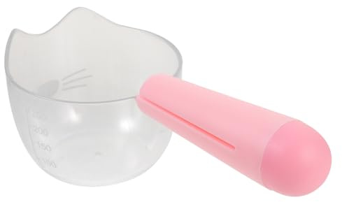 WEKADRIN Cuillère de Mesure pour Nourriture Animaux avec Clip Étanche Cuillère avec Échelle Transparente Rose pour Chien et Chat Résistante et Pratique pour Alimentation Solide et Liquide
