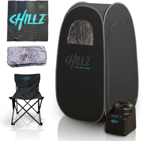 New + Even Hotter 2026 CHILLZ® Steam Sauna | #1 Top Rated | UK Company + Customer Service | Full Body | 1200W 3 Litre Gen 3 Generator | Tested to be Hottest on Amazon (Gen3 2026)