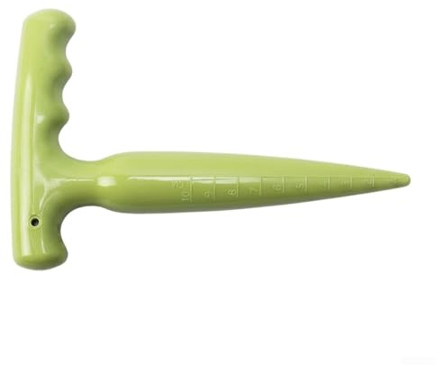 Plantoir à bulbes avec poignée ergonomique et échelle de profondeur 1 à 10 cm pour planter des fleurs et des légumes avec précision dans un pot de fleurs et légumes (vert gazon)