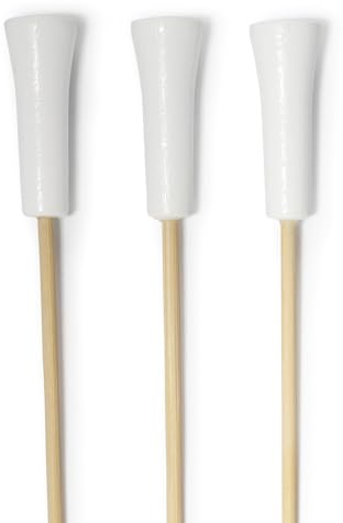 BambooMN Spiedini decorativi da 17,1 cm, in bambù, per cocktail, frutta, sandwich, eventi, vacanze, ristoranti o buffet, 300 pezzi, bianco