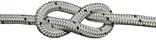 Seilediscount Schot-Tauwerk-Allroundleine 14mm 20m, Polyester, Weiß, Schwarz, Segeln, Klettern, Camping, Industrie, Haushalt