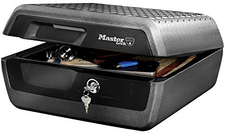 Master Lock Sicherheitskassette [Feuer- und Wasserfest] [Large] [Schlüsselschloss] LCFW30100 – Für Ausweise, A4-Dokumente, kleine Elektrogeräte, Juwelen usw.