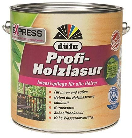 Düfa Express Profi-Holzlasur 4 L Edelmatt FARBWAHL!!!, Farbe:Teak