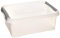 CURVER | handy box - Plus 12L + clips Gris Avec Couvercle, Transparent, handy +, 40x29x15 cm