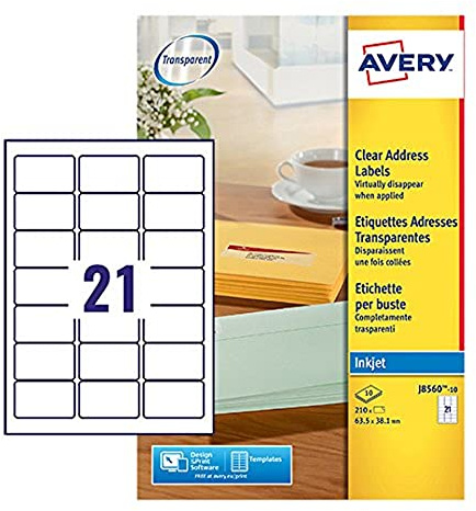 Avery J8560-10 - Etiquetas de dirección (210 unidades)