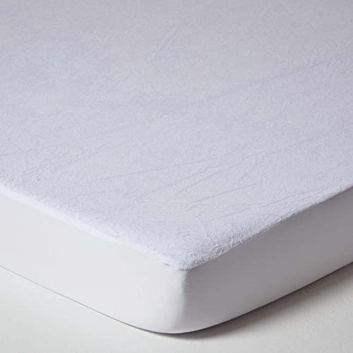 HOMESCAPES Protège Matelas imperméable en Tissu éponge, Alèse de lit 90x190 cm
