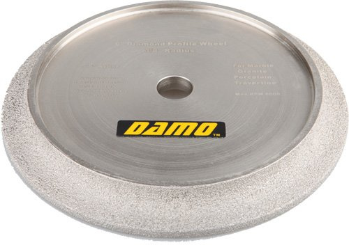 DAMO 6 inch Vacuum Brazed Diamond Profile Wheel for Tile Saw, 3/8 Demi Bullnose, Half Bullnose, for Granite, Concrete and Marble Countertop