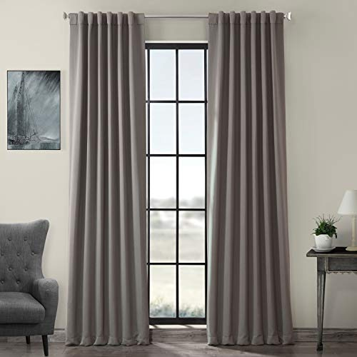 HPD Halvpris draperier mörkläggningsgardiner 305 cm långa för sovrum och vardagsrum (1 panel), 50 x 120, neutral grå, polyesterblandning, 127 cm B x 305 cm L (paket med 1)