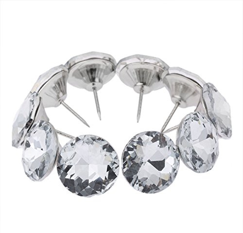 10pcs Crystal Buttons for Upholstery Nails 30mm Dia Tacks Sofa Headboard Sew Wall Decor