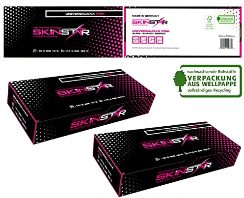 SkinStar Universal Ski/Snowboard Wachs/Wax Tafel Pink -500g fluorfrei und PFAS-frei