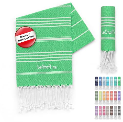 LeStoff Telo per hammam di alta qualità, 50 x 100 cm, 100% cotone biologico, prelavato, sostenibile, leggero, compatto, assorbente e ad asciugatura rapida, asciugamano per bagno, ospiti, viso, sport,