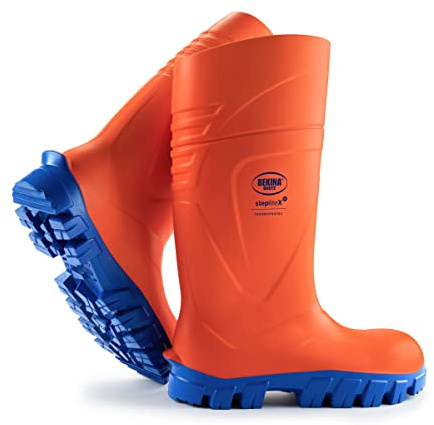 Bota de Invierno con Puntera y Suela de Seguridad sin Metal, Ligera y Robusta para Pescadores, balleneros y Pescadores, Resistente al frío hasta -40 Grados, Suela Antideslizante, Naranja, EU 39