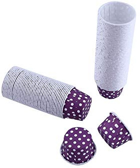 100pcs papier gobelets papier sulfurisé Cupcake Liner Case Wrapper Muffin Baking Cup décoration tasses, 8 couleurs pour choisir(Violet)