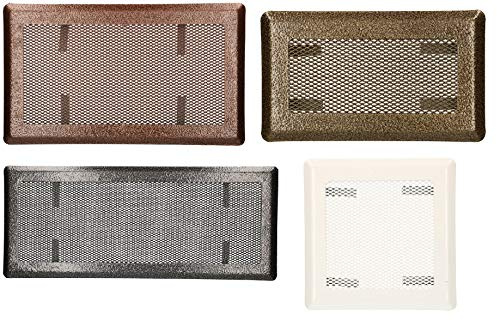 KOTARBAU® Rejilla de ventilación para Chimenea 16x30 cm, Ventilador, Blanco, de Metal, Rectangular diseño de Malla
