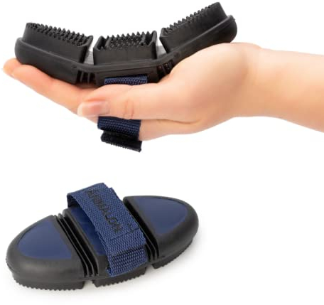 Animalon Kurzhaar-Striegel für Hunde| Fellwechsel-Helfer beim Hund | Striegel für Hunde mit Kurzhaar | innovative Hundebürste für schonende Fellpflege (Striegel klein, Blau)