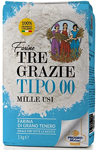 Tre Grazie - Premium Italian Plain Wheat Flour 00 - Bread | Pasta | Cake (1Kg)