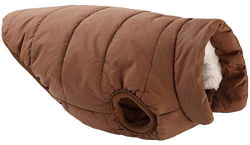 HotYou Hundemantel mit Fleece gefütterte Hundejacke, extraweiche, Winddichte, Cozy Warm Hundeweste für Winter,Kaffee,XL: Chest (66CM)
