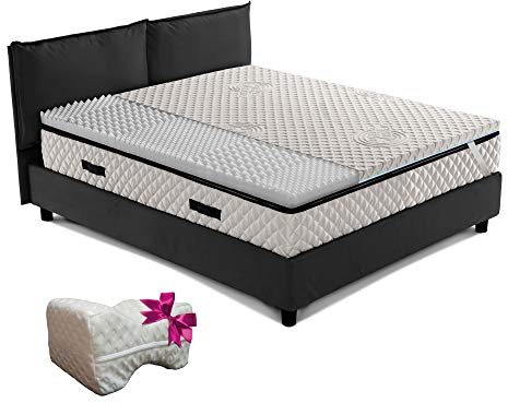 GEEMMA s.r.l. Surmatelas viscoélastique – 6 cm de hauteur – avec coton biologique – Dispositif médical amovible – 90 x 200 cm