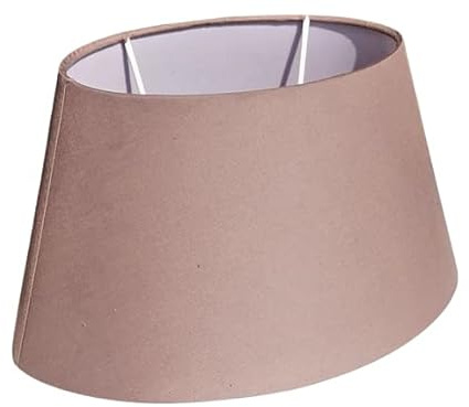 Lampenschirm für Tisch- und Stehlampe Ø 30cm | E27 | Oval Konische Form 20 x 30 x 18 cm | Taupe Sand | Für Tischleuchten