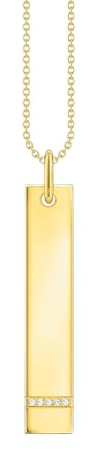 THOMAS SABO Kette Tag mit weißen Steinen gold 925 Sterlingsilber, 750 Gelbgold Vergoldung