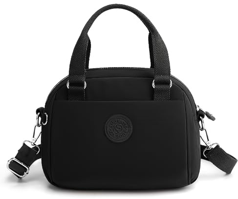 FORRICA Bolsos de Mujer Ocio Ligero Bolsas de Hombro Damas Impermeable Tela Oxford Bolsa Bandolera Pequeña Bolsa de Mano Negro